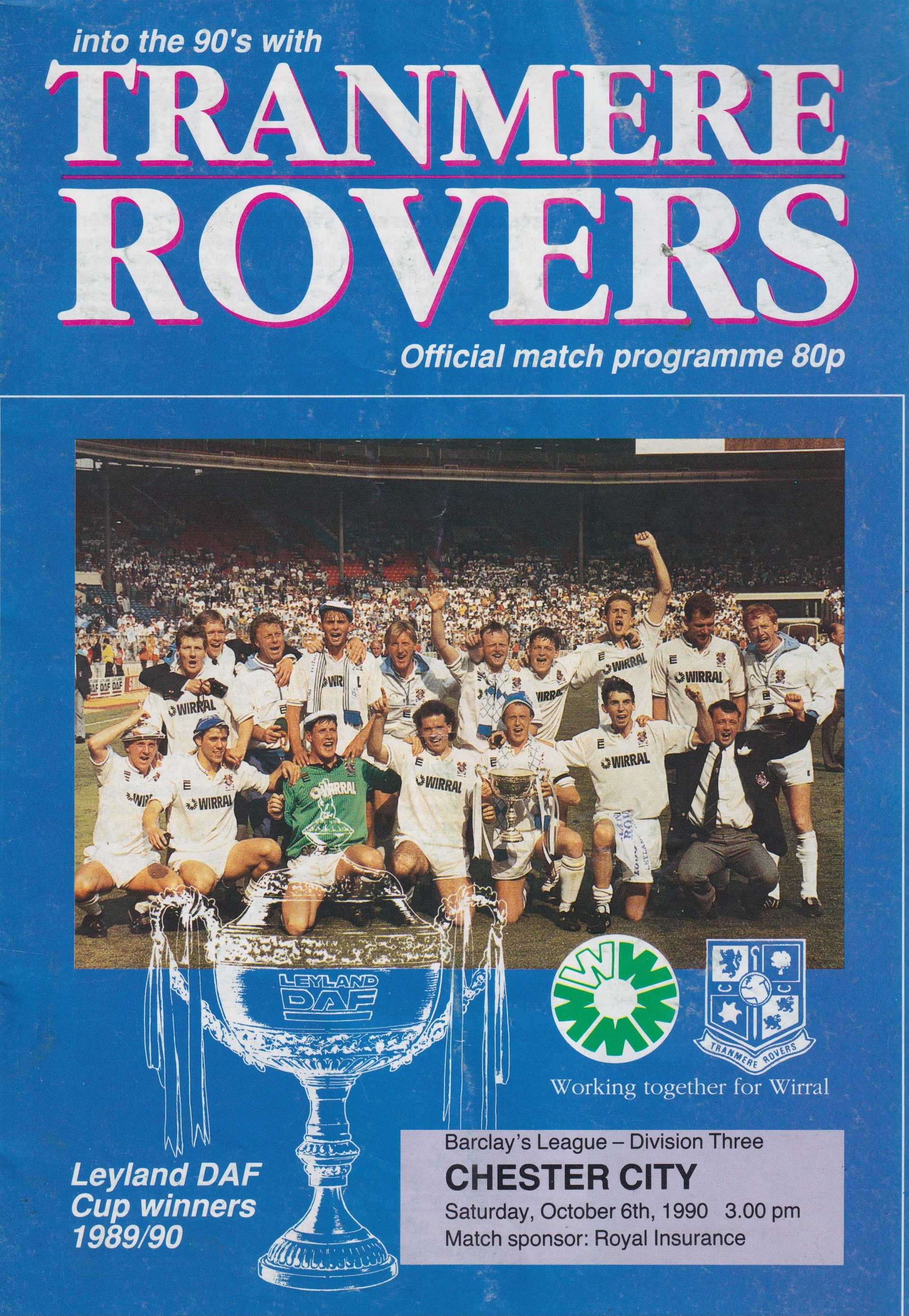 Tranmere Rovers v Chester match programme